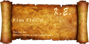 Kiss Előd névjegykártya